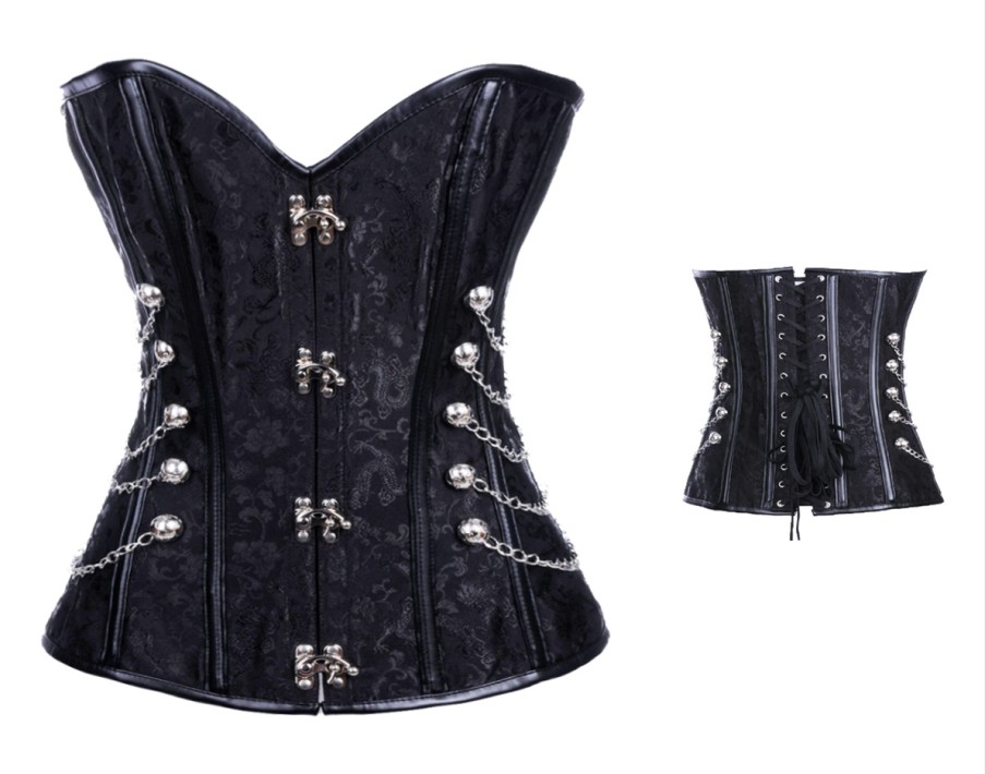 Black overbust boned corset